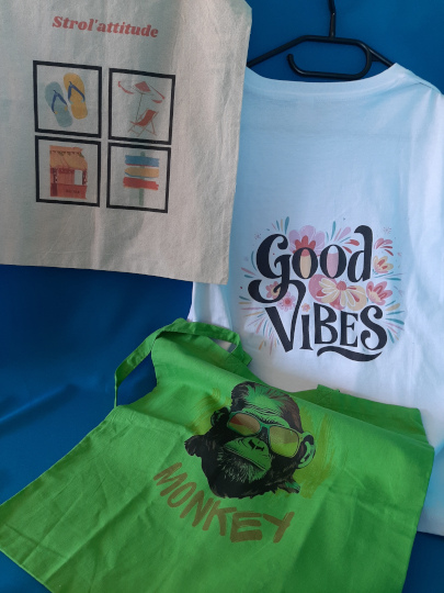 T-shirt et tote bags impression DTG