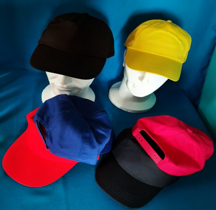 Casquettes 5 panneaux divers coloris